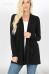 Open Cardigan with Pockets - Black
